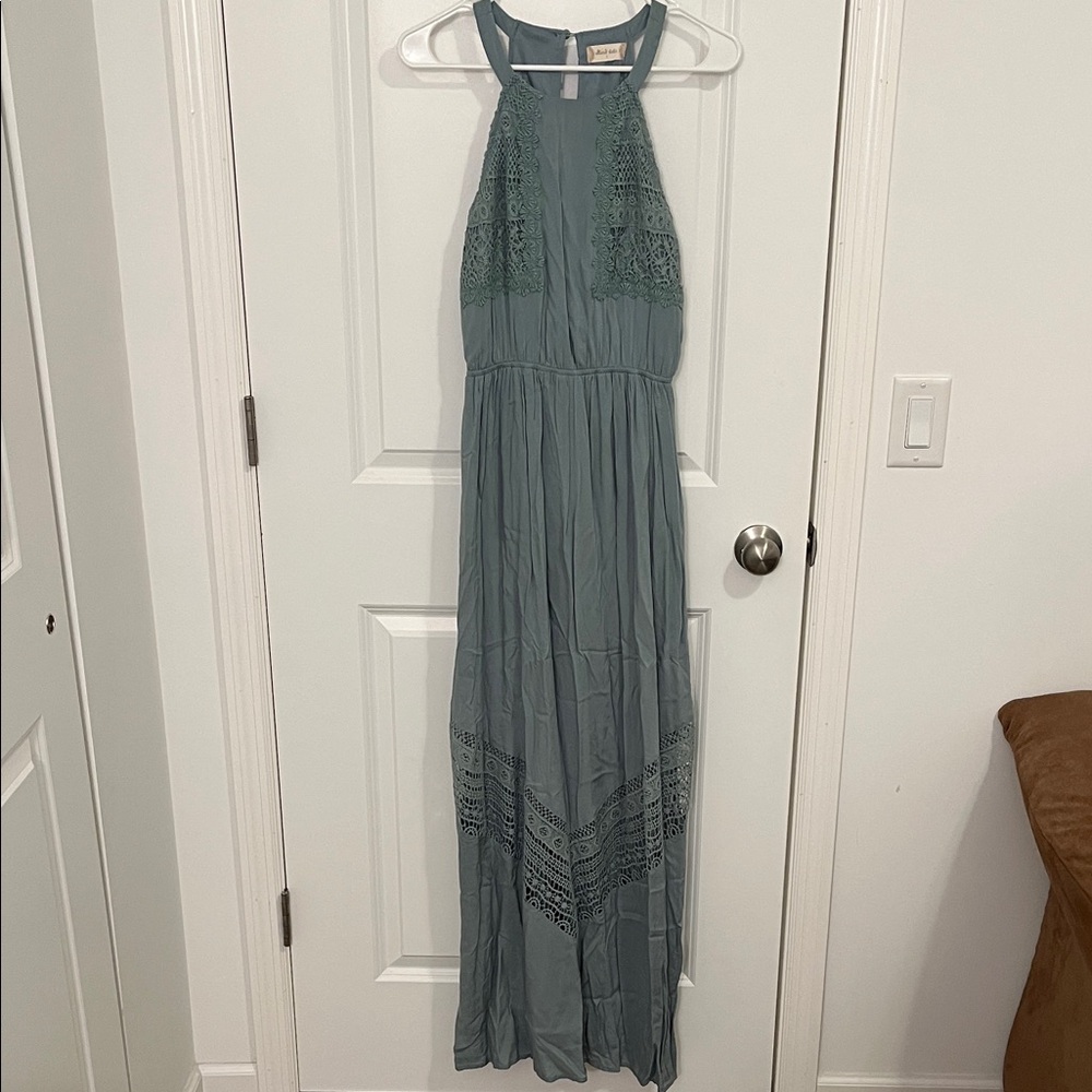 Altar'd State Teal Lace Maxi Dress